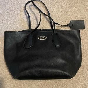 Well loved Coach, black leather bag